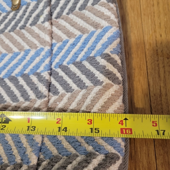 Myra Bag Tic Tac Toe Tote Bag Upcycled Tapestry, Canvas & Cowhide Leather - Picture 6 of 7